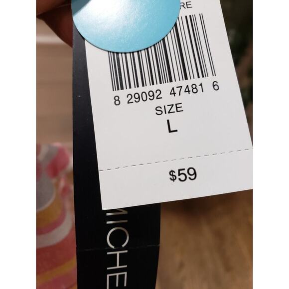 My Michelle Womens Pink Striped Linen Sweetheart Neck Sleeveless Tank Dress L - Picture 12 of 15